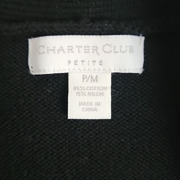 Charter Club black pullover sweater Size MP - Picture 8 of 11